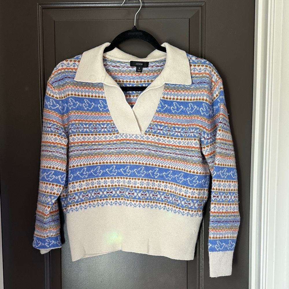 J.‎ Crew Multicolor V-Neck Women's Sweater Size S